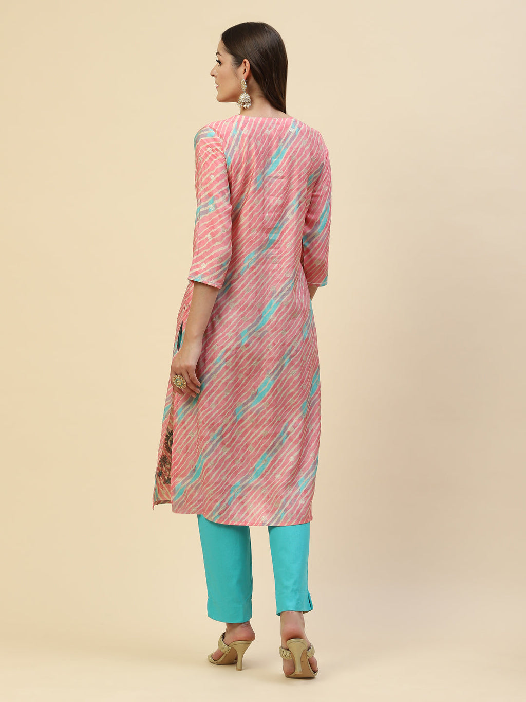 Printed Embroidered Muslin Kurta