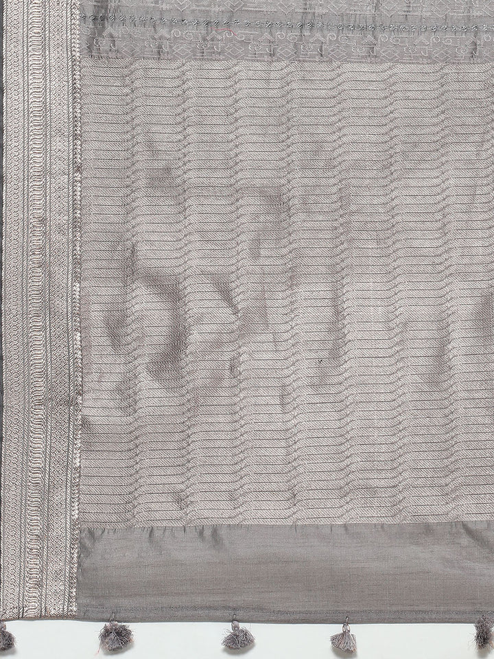 Zari Border Woven Art Tussar Saree