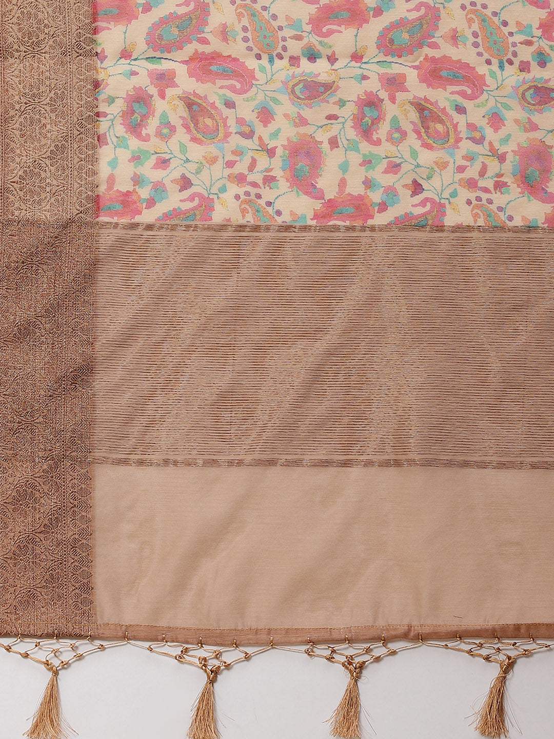 Printed Banarasi Border Pallu Cotton Saree