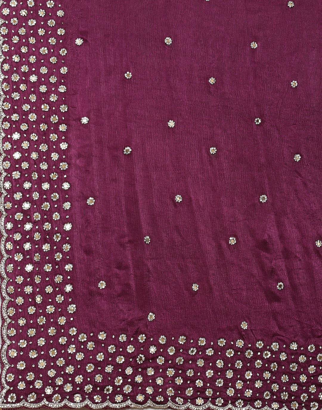 Embroidered Satin Saree