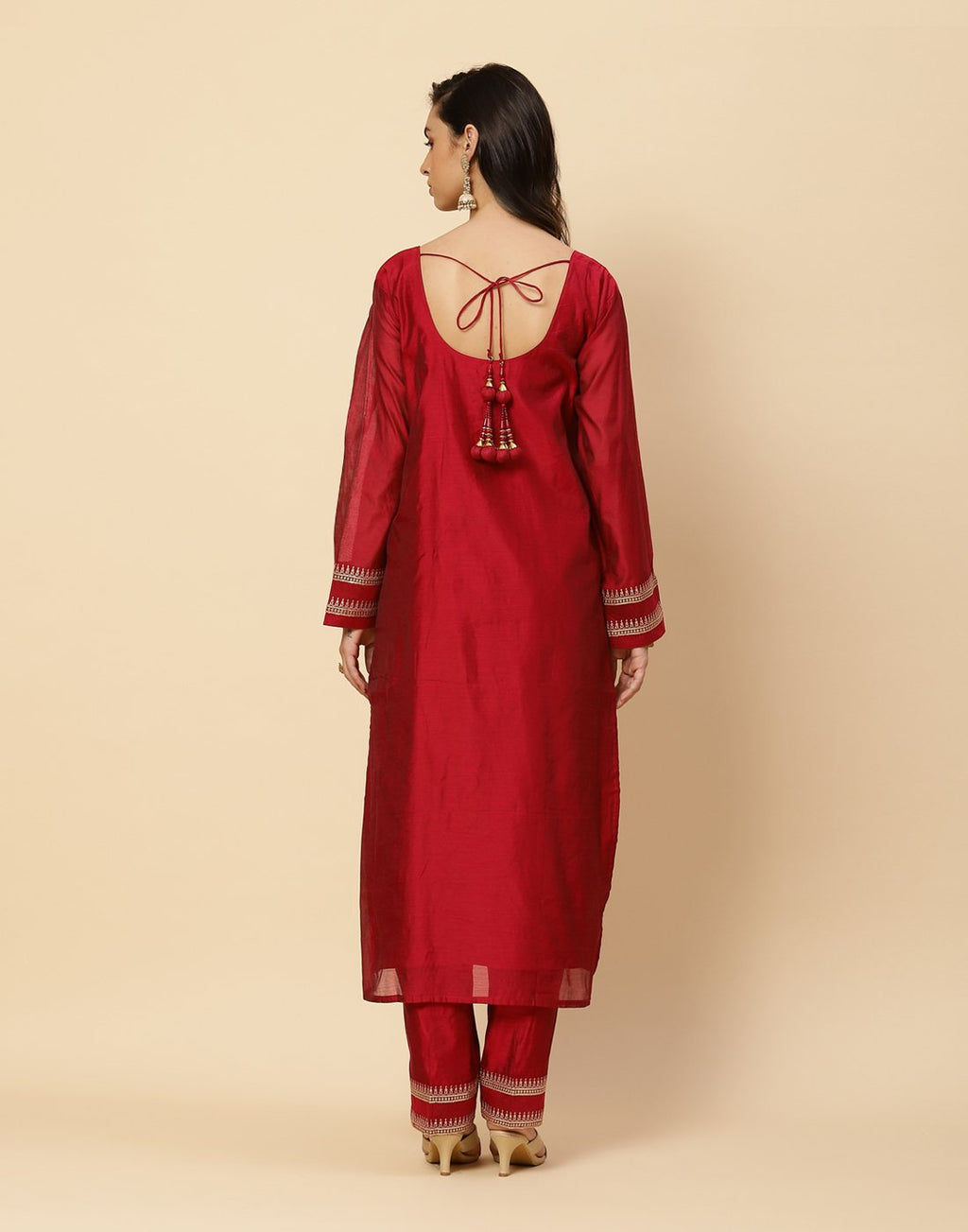 Embroidered Cotton Salwar Kameez Stitched Suit With Georgette Dupatta
