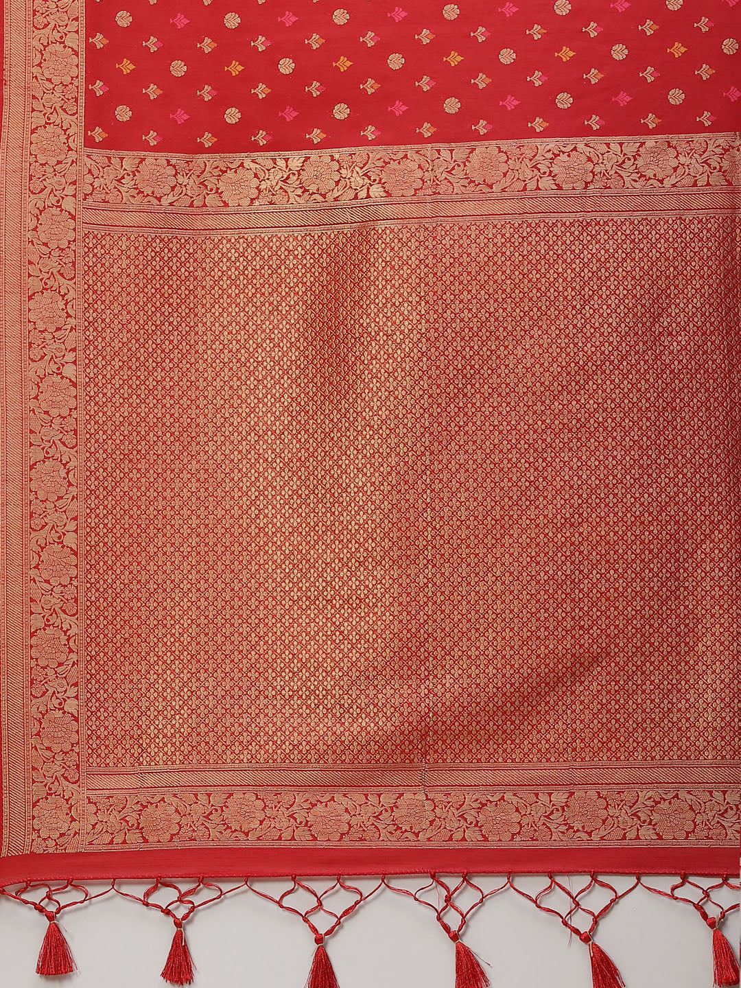 Brocade Zari Booti Art Handloom Woven Saree
