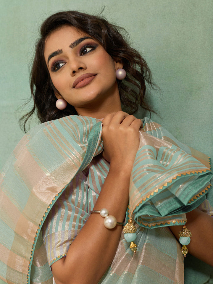 Woven Design Tissue Linen Saree