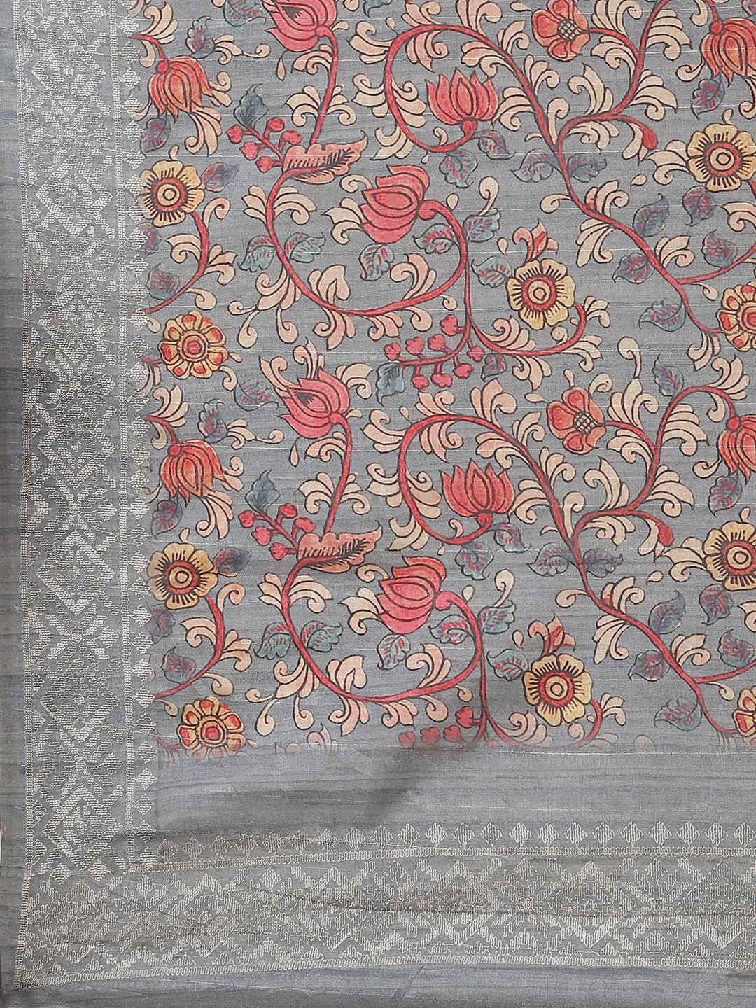 Digital Floral Printed Tussar Saree