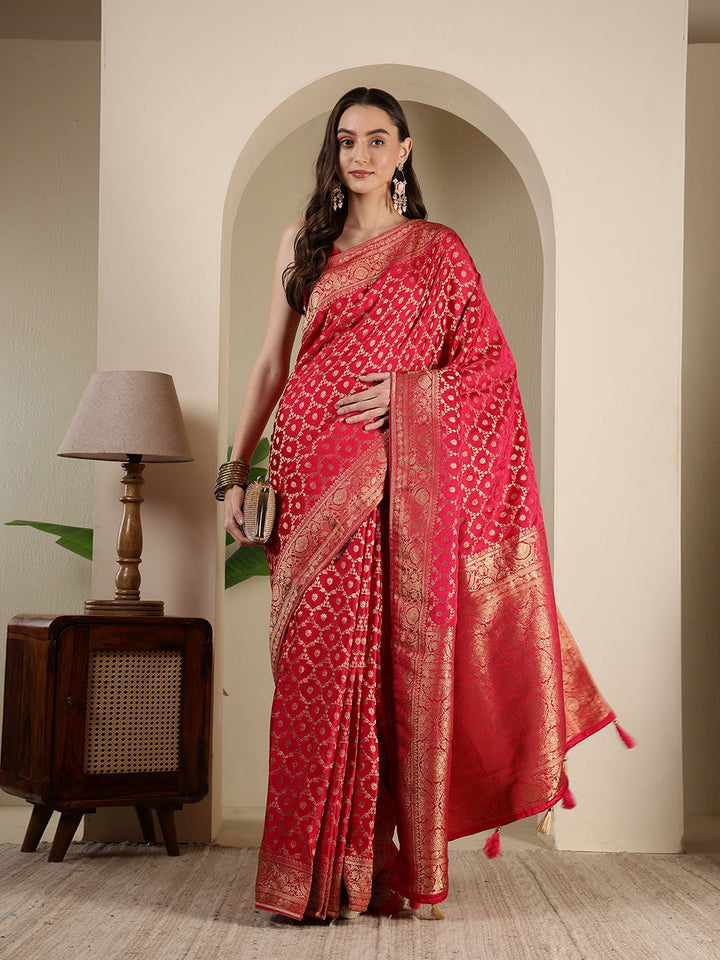 Woven Design Satin Saree