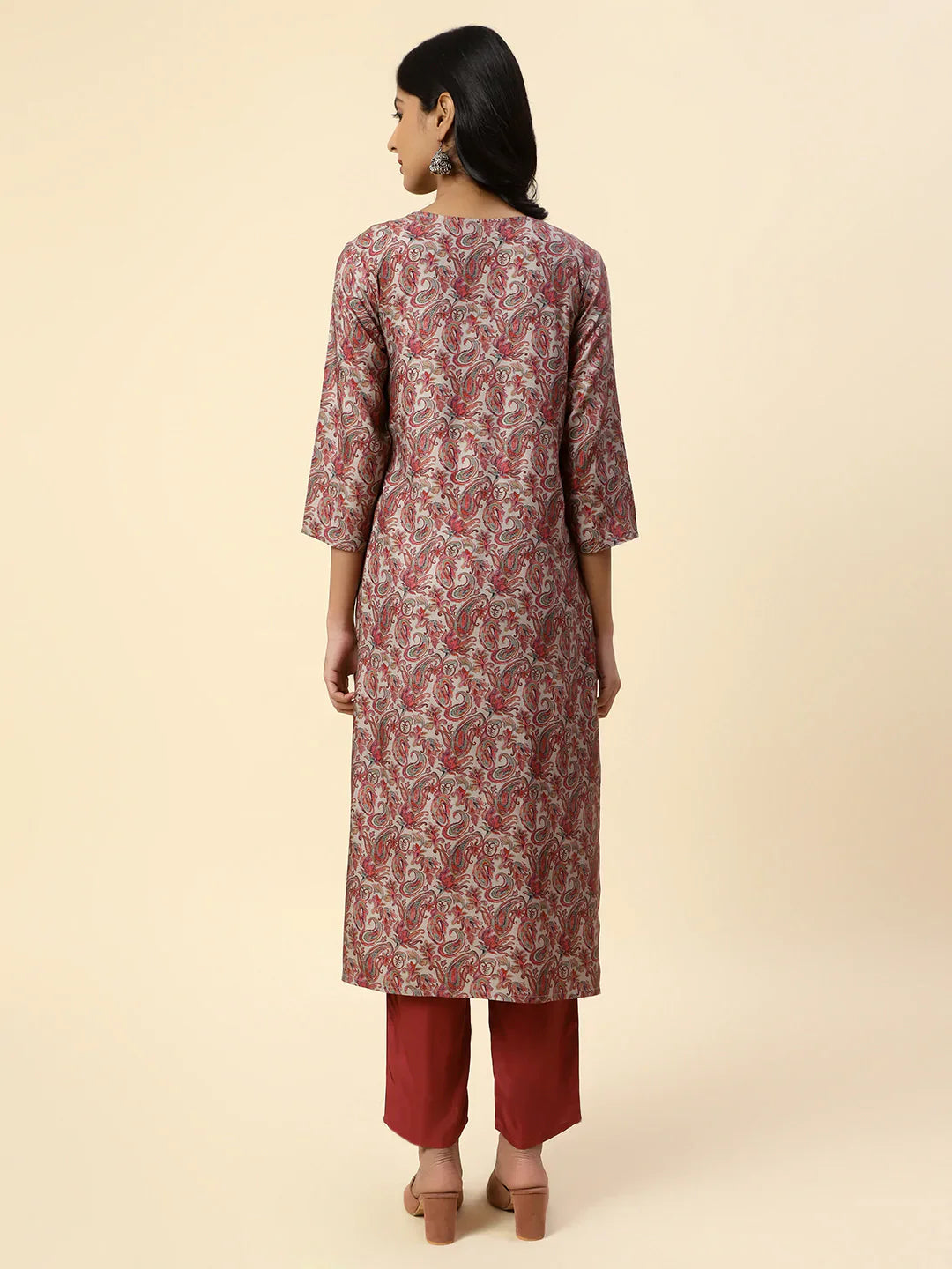 Floral Printed Pashmina Kurta With Pants