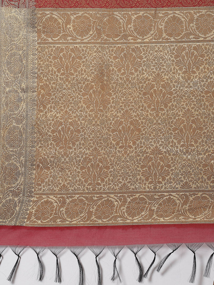 Resham Zari Border Cotton Woven Saree