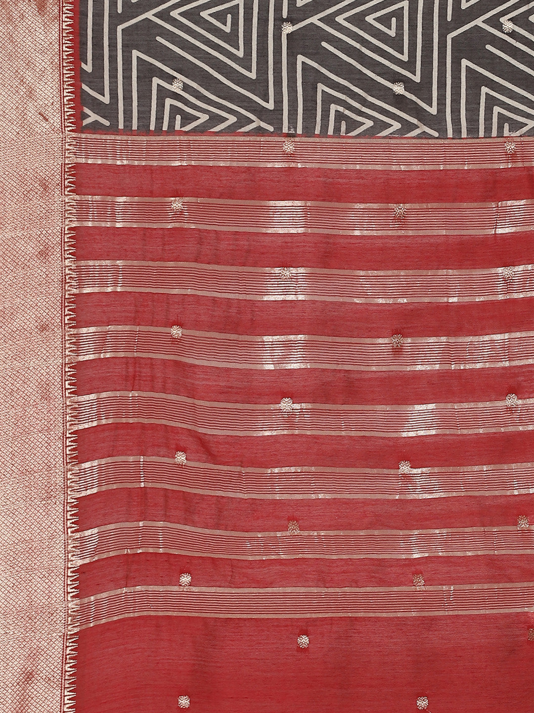 Geometric Printed Handloom Woven Saree