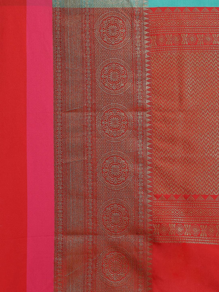 Plain Zari Border Cotton Woven Saree