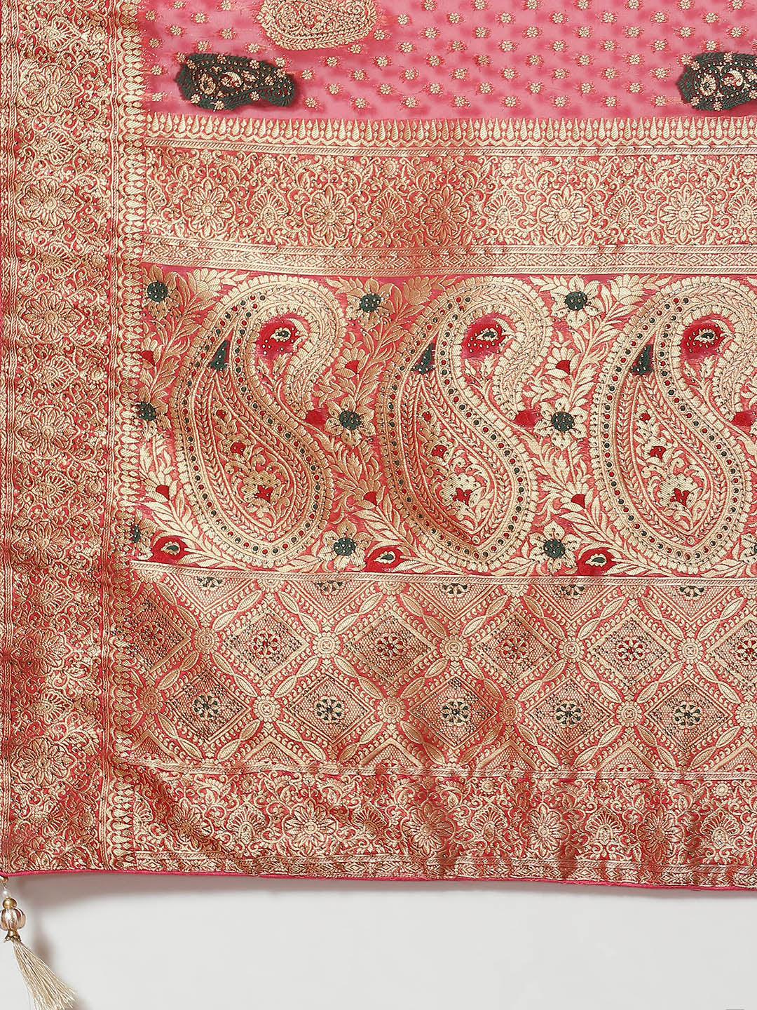 Booti Work Organza Woven Saree