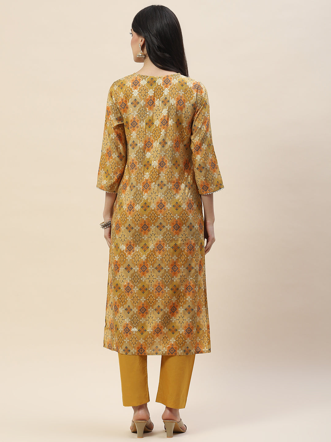 Printed Muslin Straight Kurta