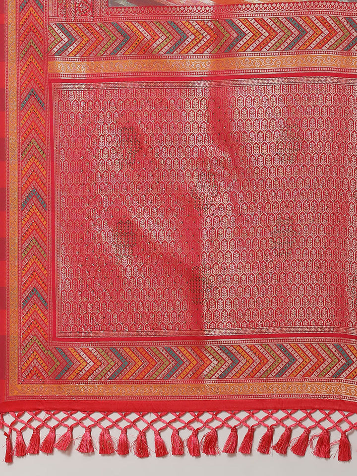 Stone Booti Banarsi Woven Saree