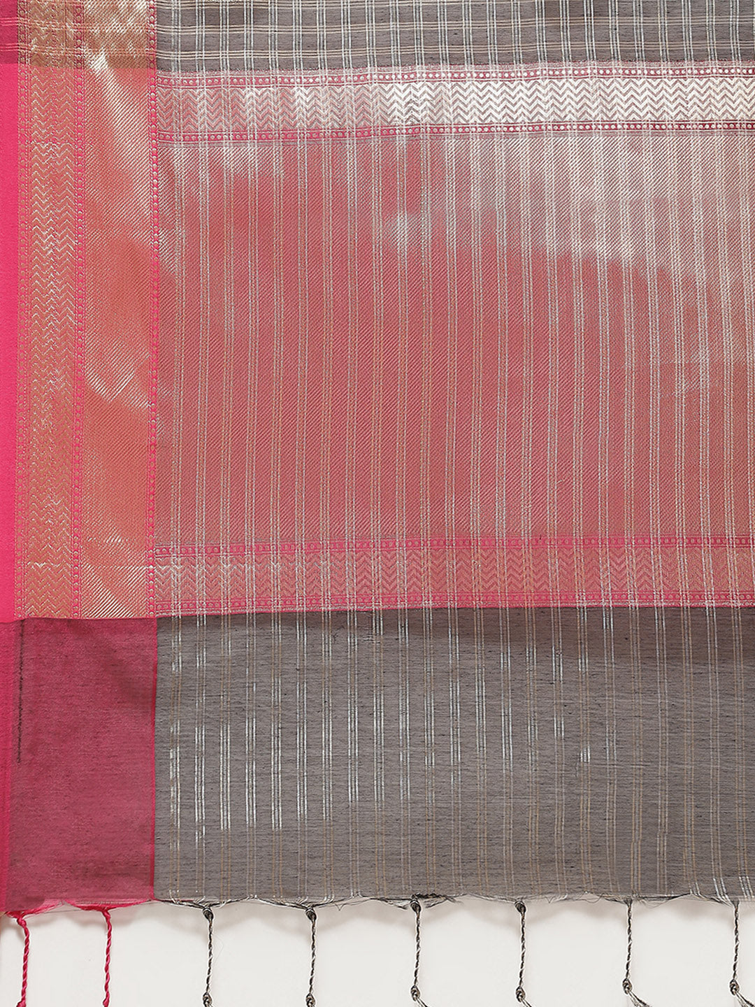 Zari Border Booti Cotton Woven Saree