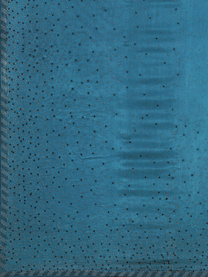 Stone Work Pure Crepe Embroided Saree