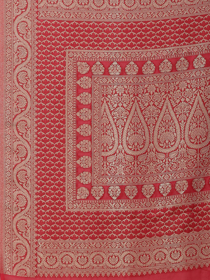 Booti Work Georgette Plain Saree