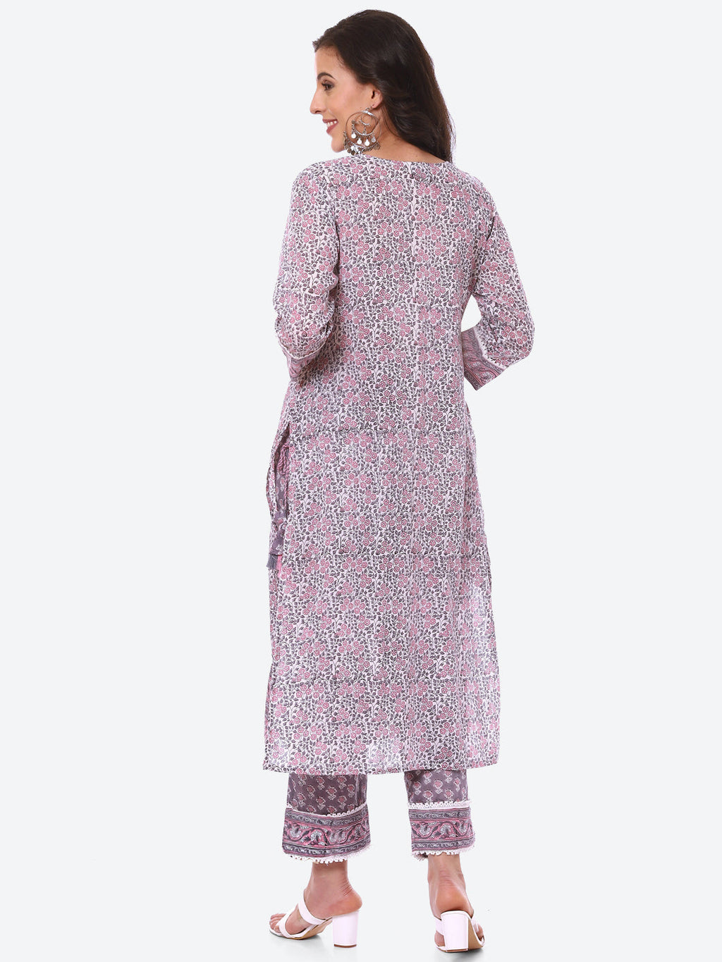 Floral Printed Cotton Kurta With Pant