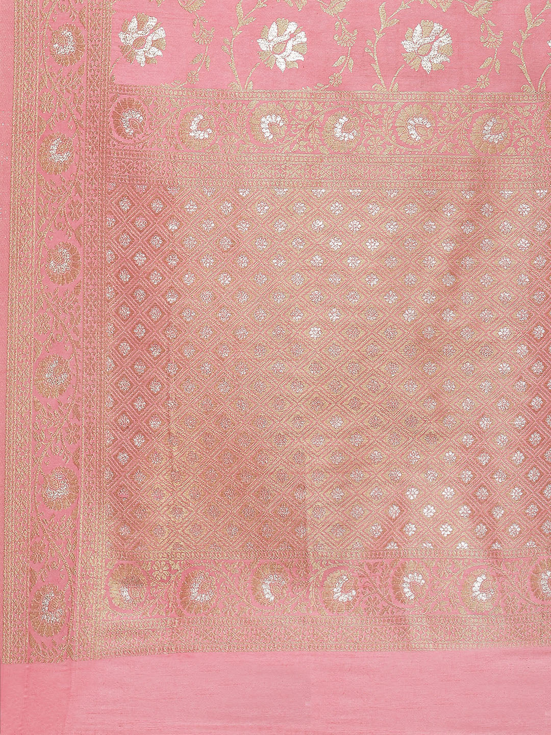 Floral Zari Border Handloom Woven Saree