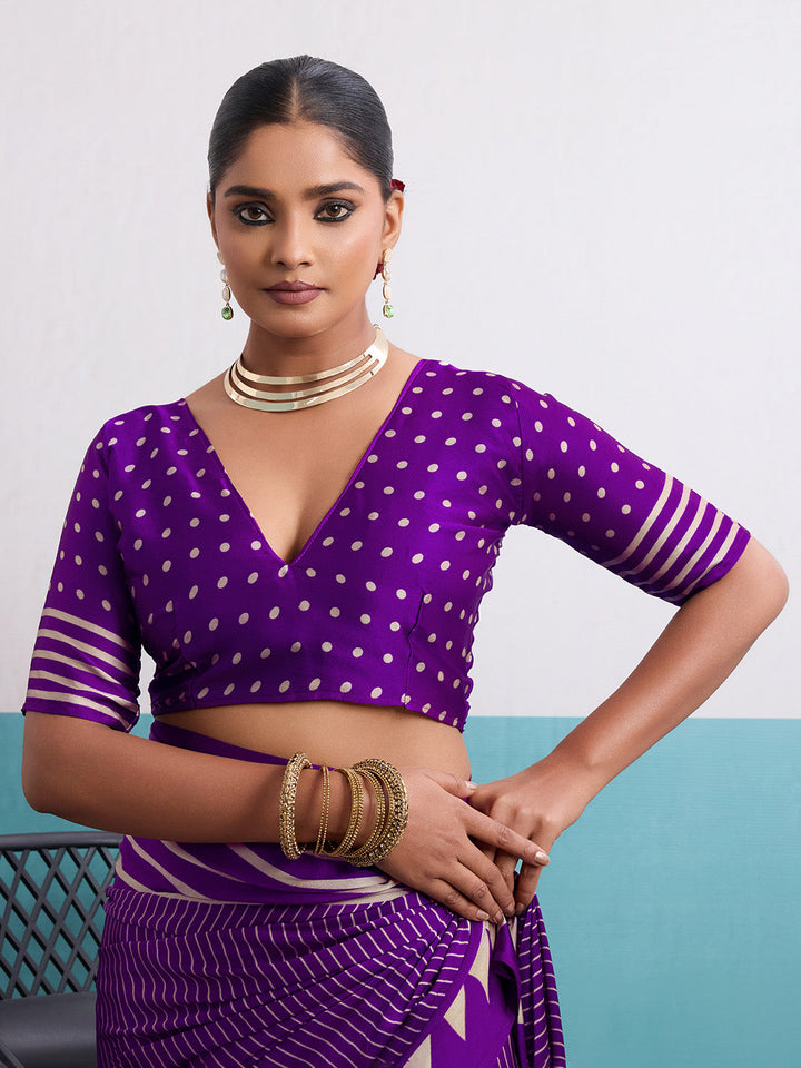 Printed Satin Saree