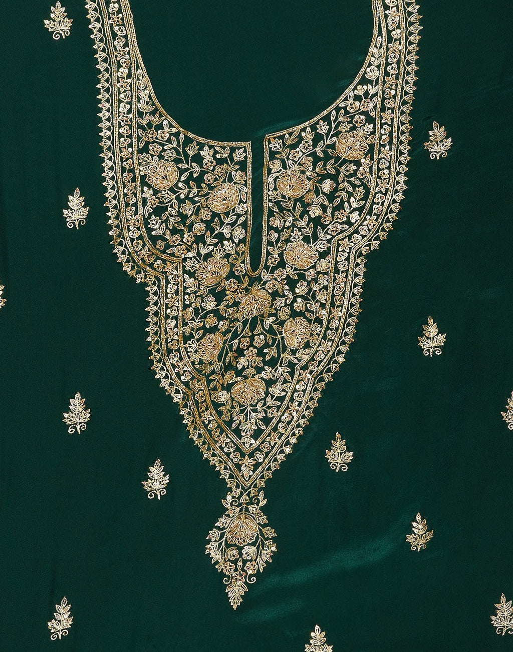 Embroidered Organza Suit Piece With Crepe Dupatta