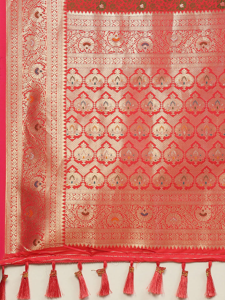 Zari Jaal Banarasi Woven Saree