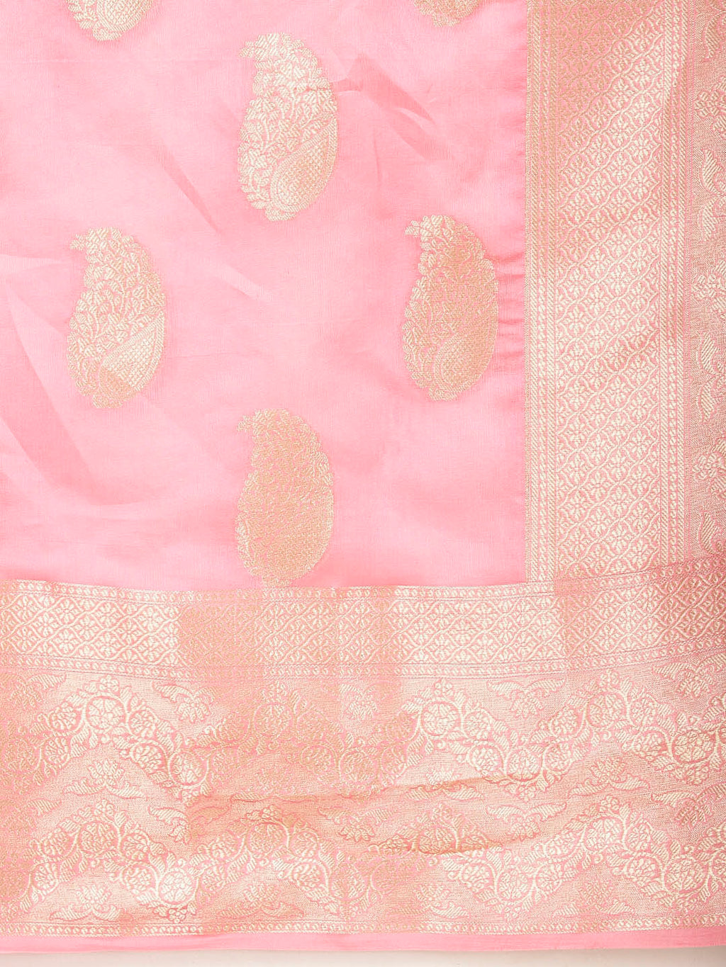 Zari Border Booti Woven Cotton Saree
