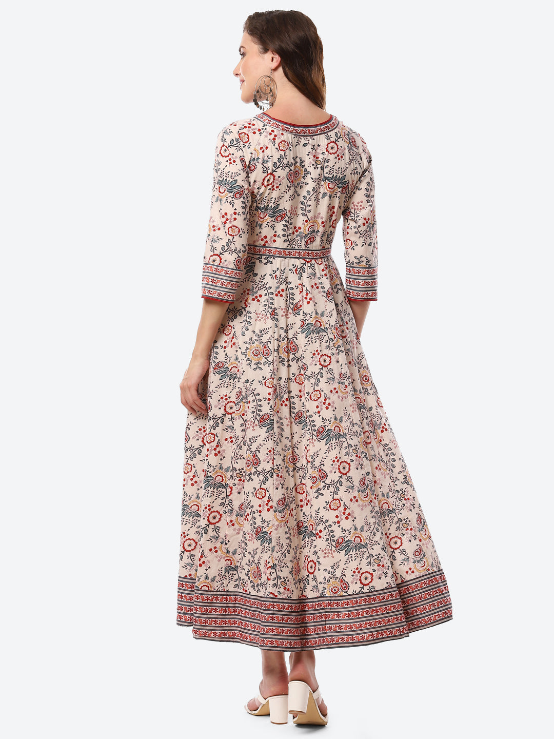 Floral Printed Cotton Anarkali Kurta