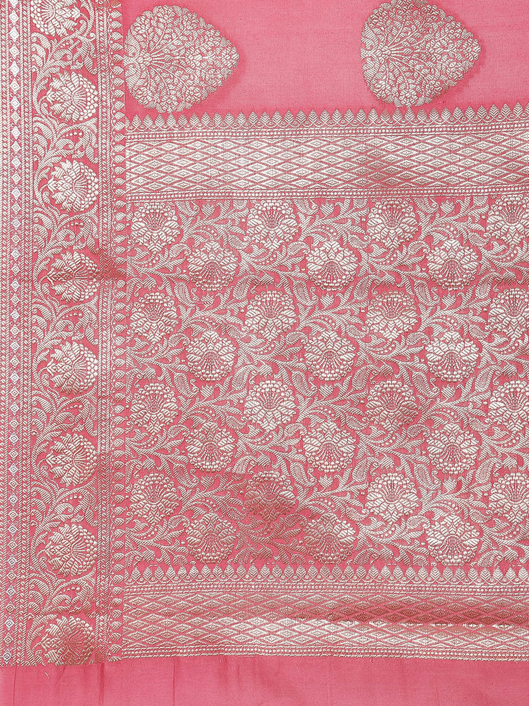 Zari Border Booti Cotton Woven Saree
