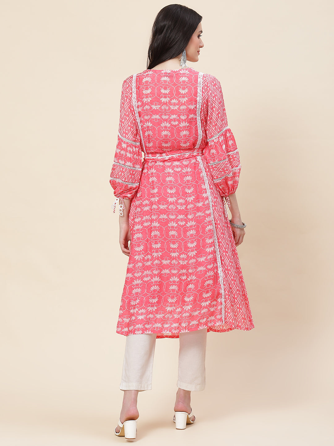 Floral Printed Muslin Kurta