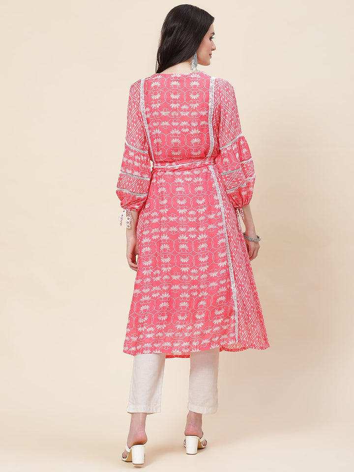 Floral Printed Muslin Kurta