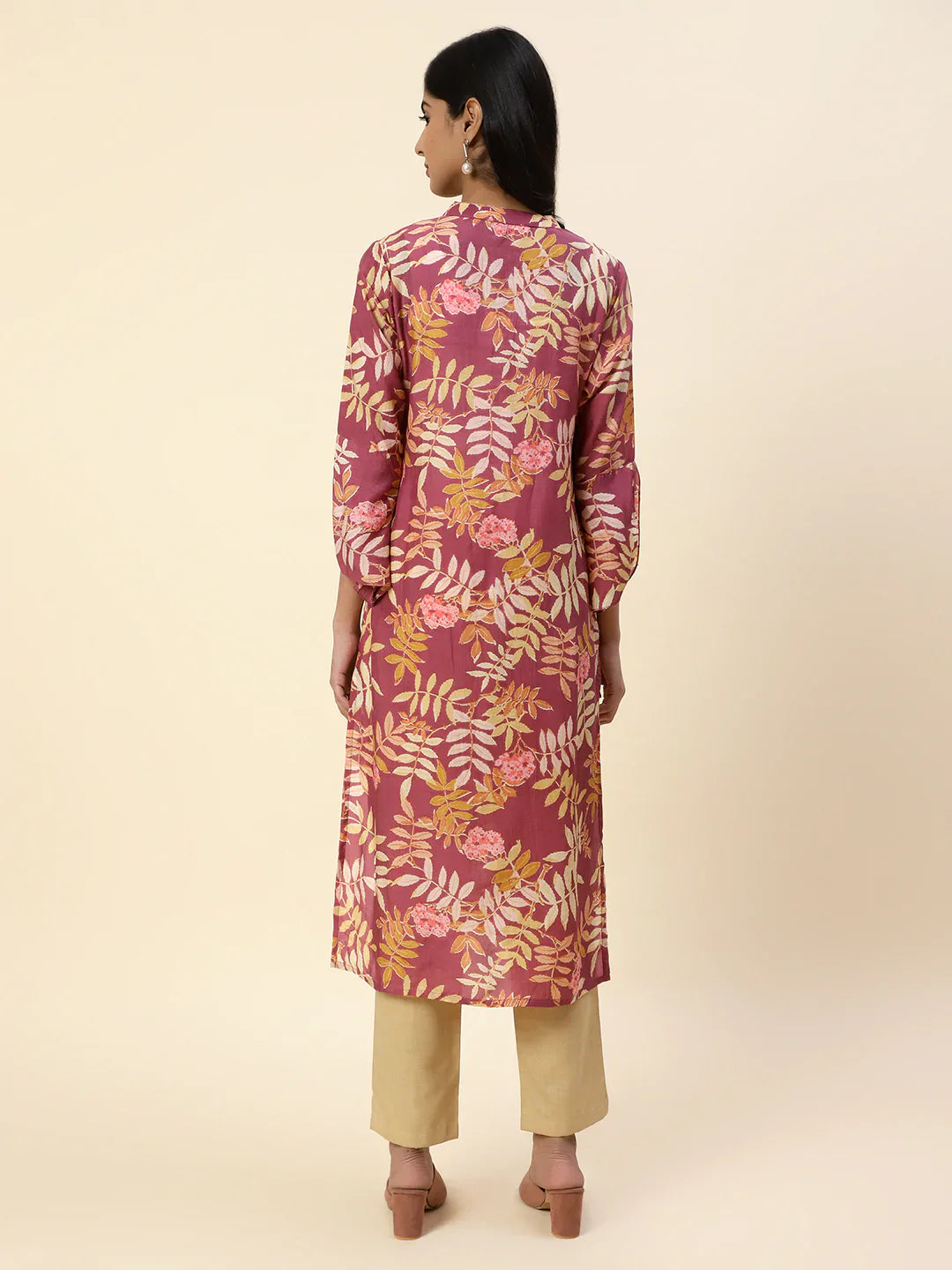 Floral Printed Muslin Kurta