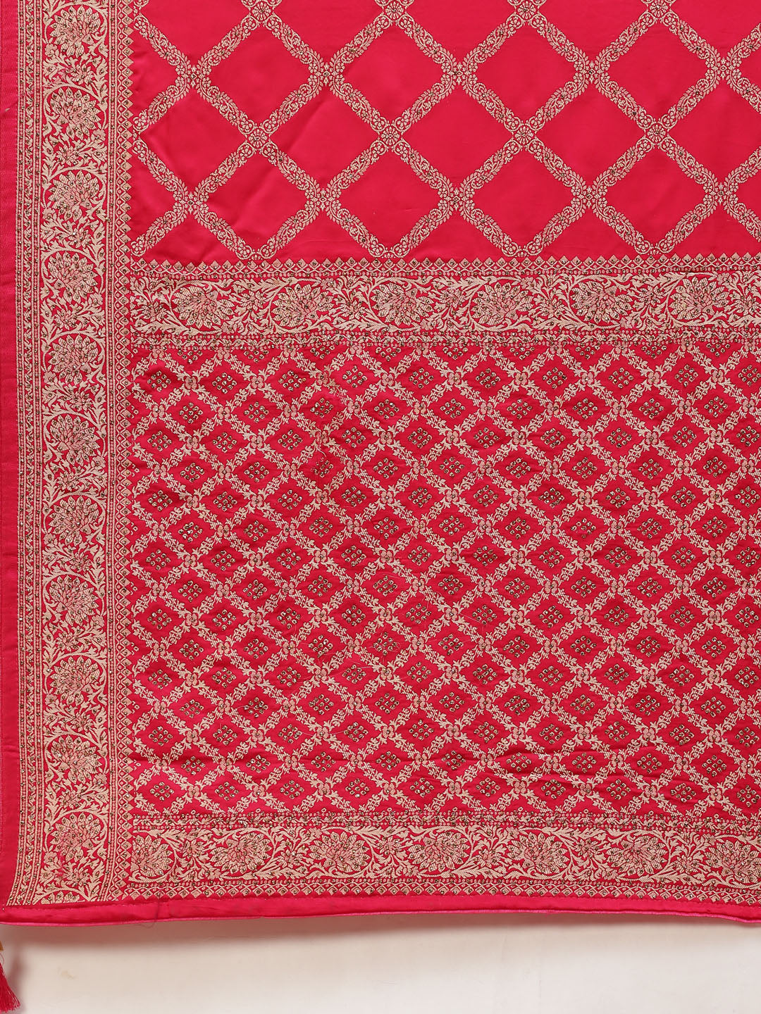 Zari Jaal Satin Woven Saree