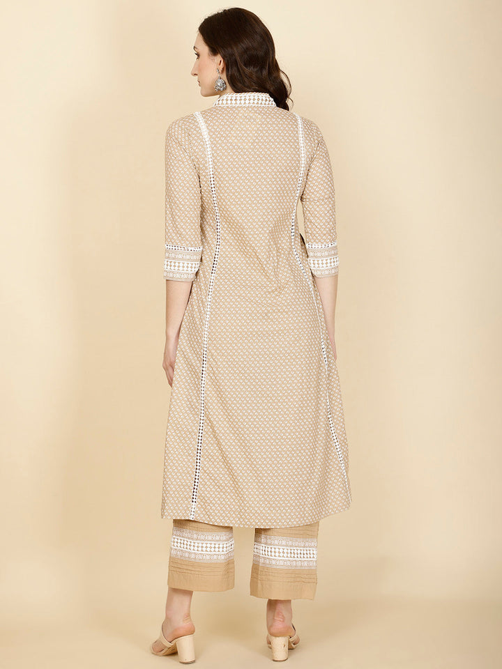 Abstract Printed Cotton Kurta With Pants