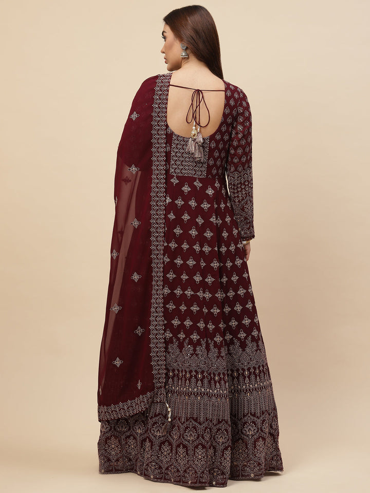 Resham Jaal Georgette Kurta With Churidar &amp; Dupatta