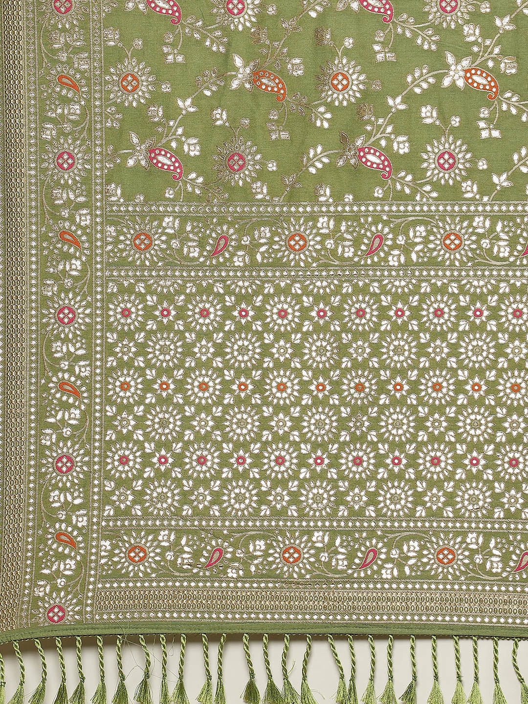 Gota Work Banarasi Woven Saree