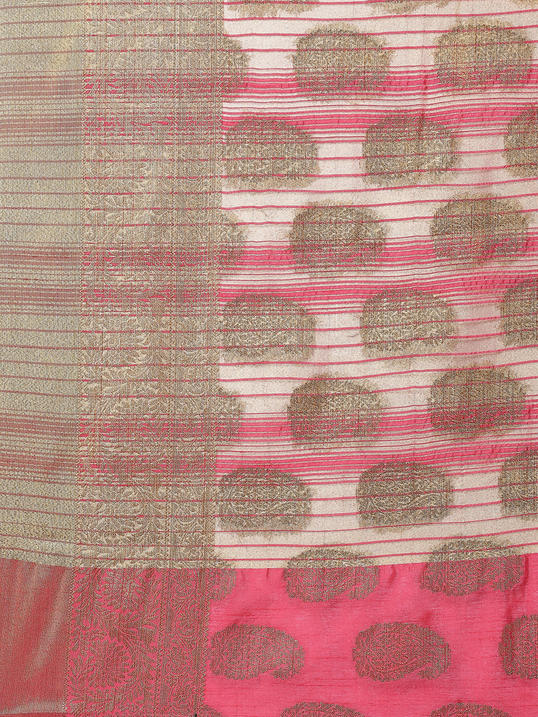 Zari Border Booti Art Handloom Woven Saree