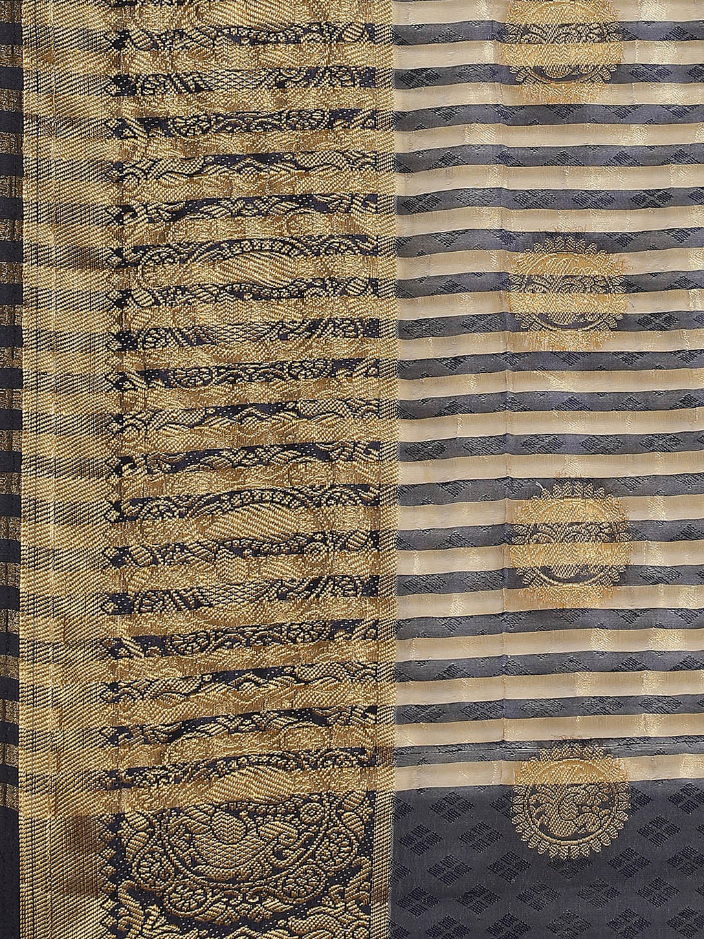 Zari Border Booti Art Handloom Woven Saree