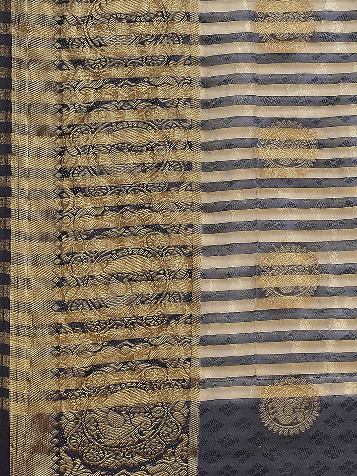 Zari Border Booti Art Handloom Woven Saree