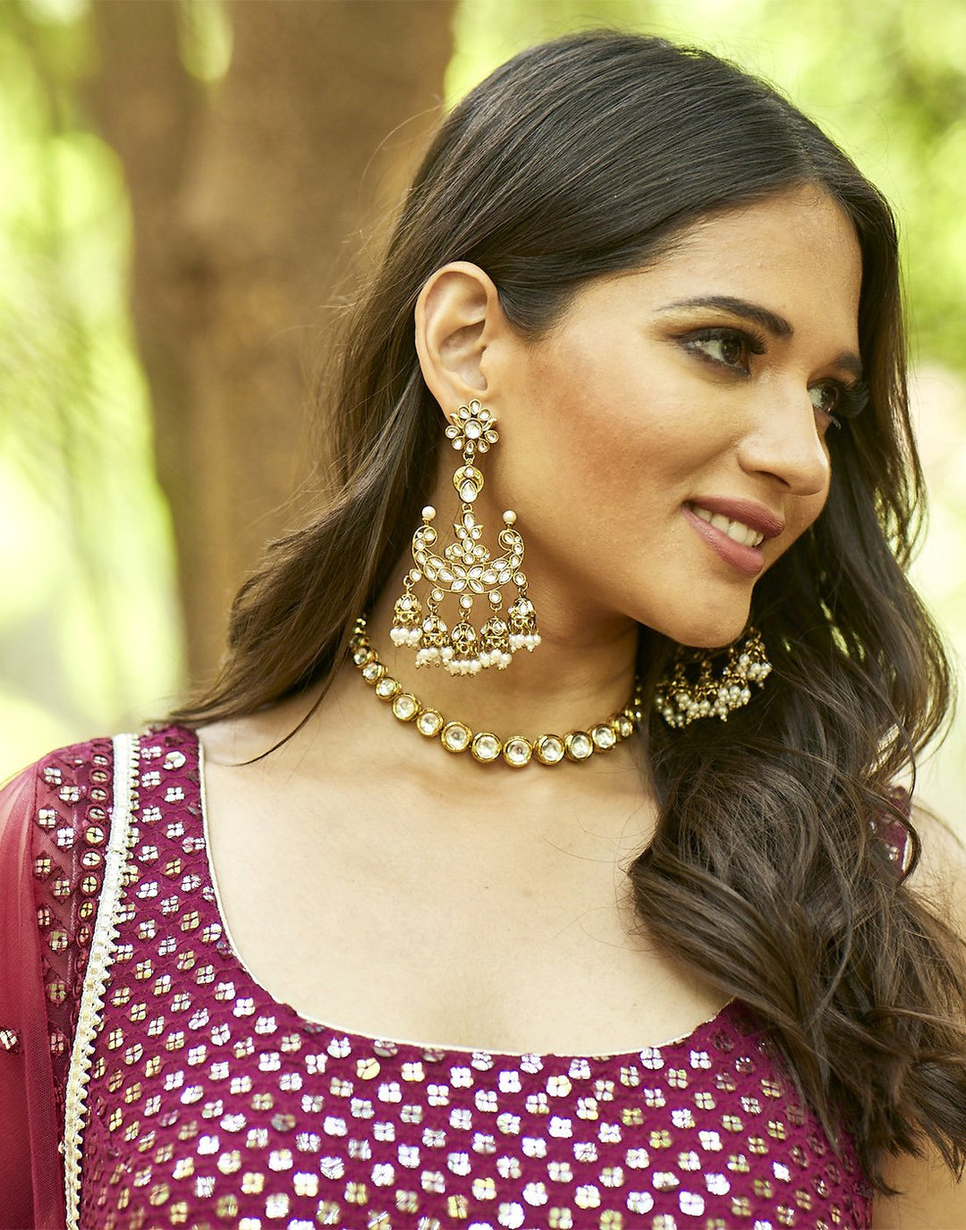 MBZ Meena Bazaar-Garnet Georgette Anarkali Salwar Kameez