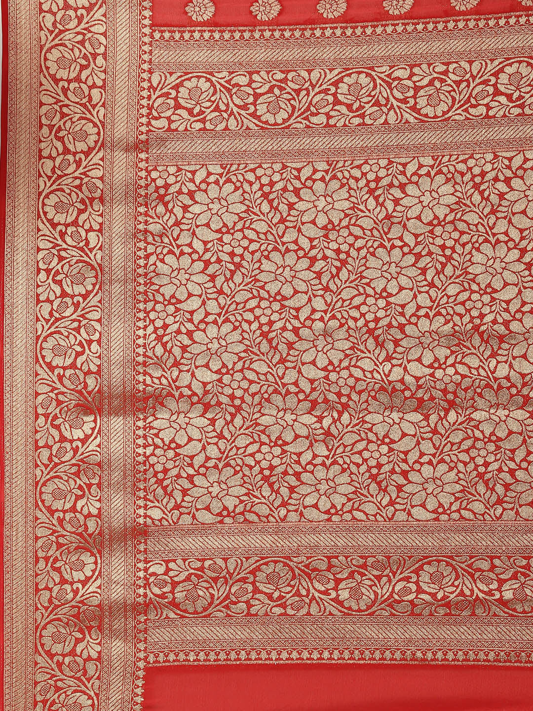 Zari Booti Crepe Plain Saree