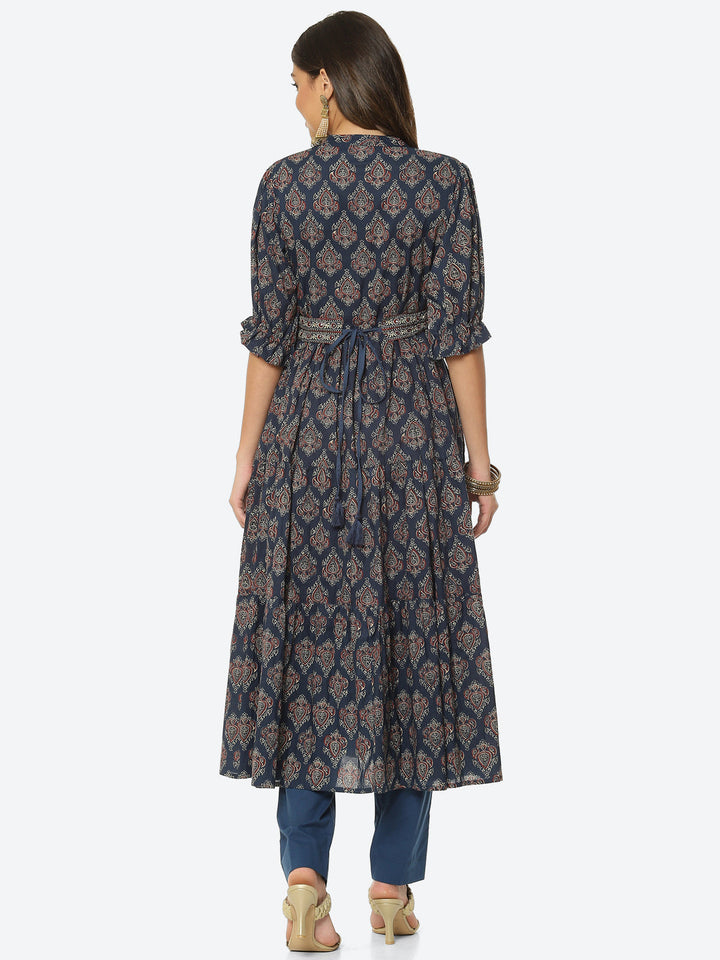 Floral Printed Cotton Anarkali Kurta