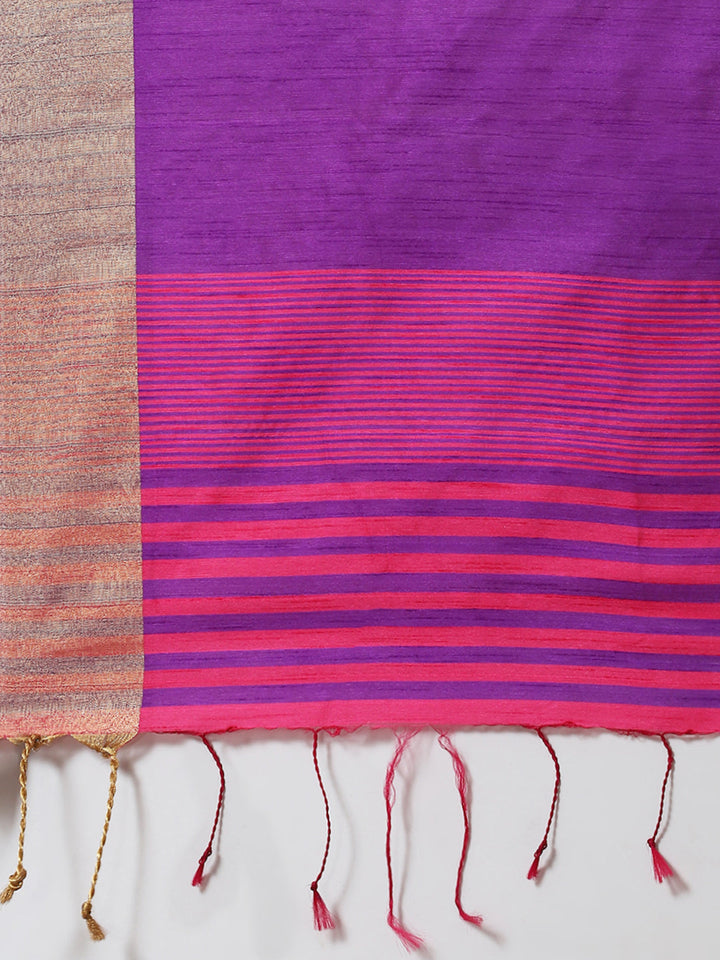 Plain Zari Border Woven Handloom Saree