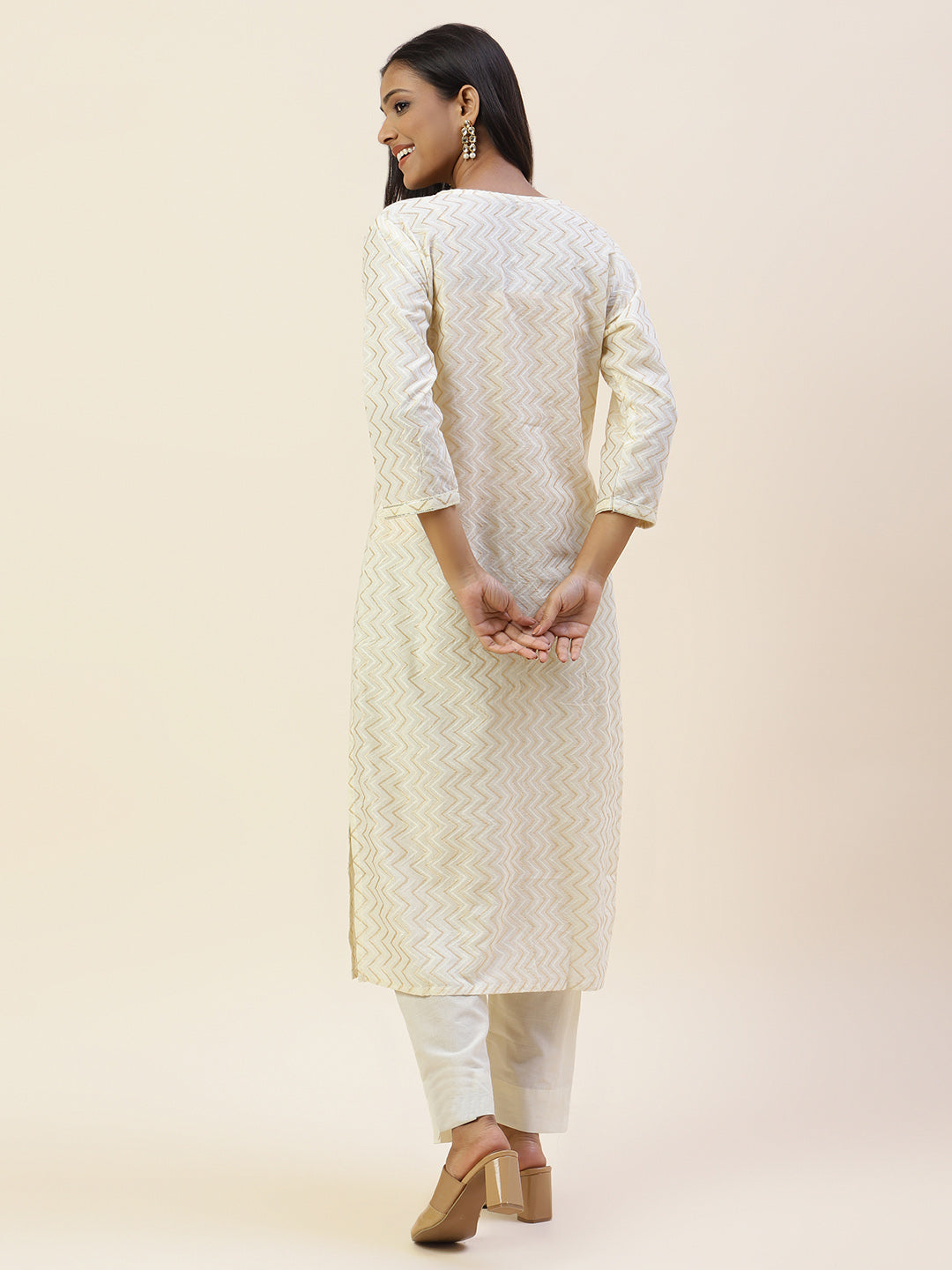 Printed Cotton Kurta With Pants