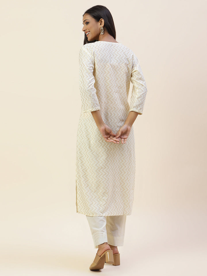 Printed Cotton Kurta With Pants