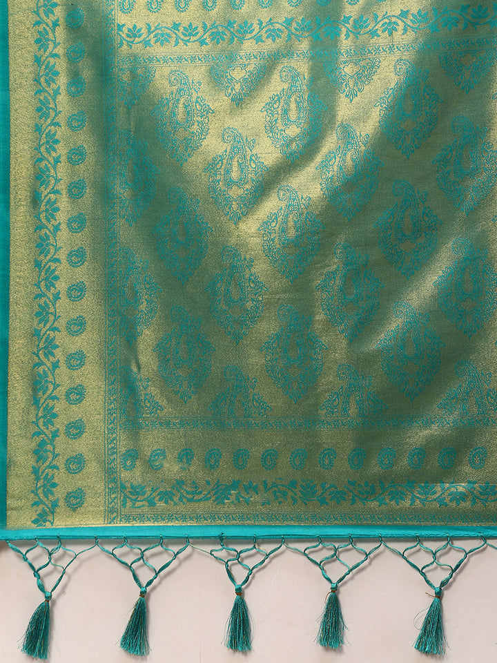 Plain Zari Border Handloom Woven Saree