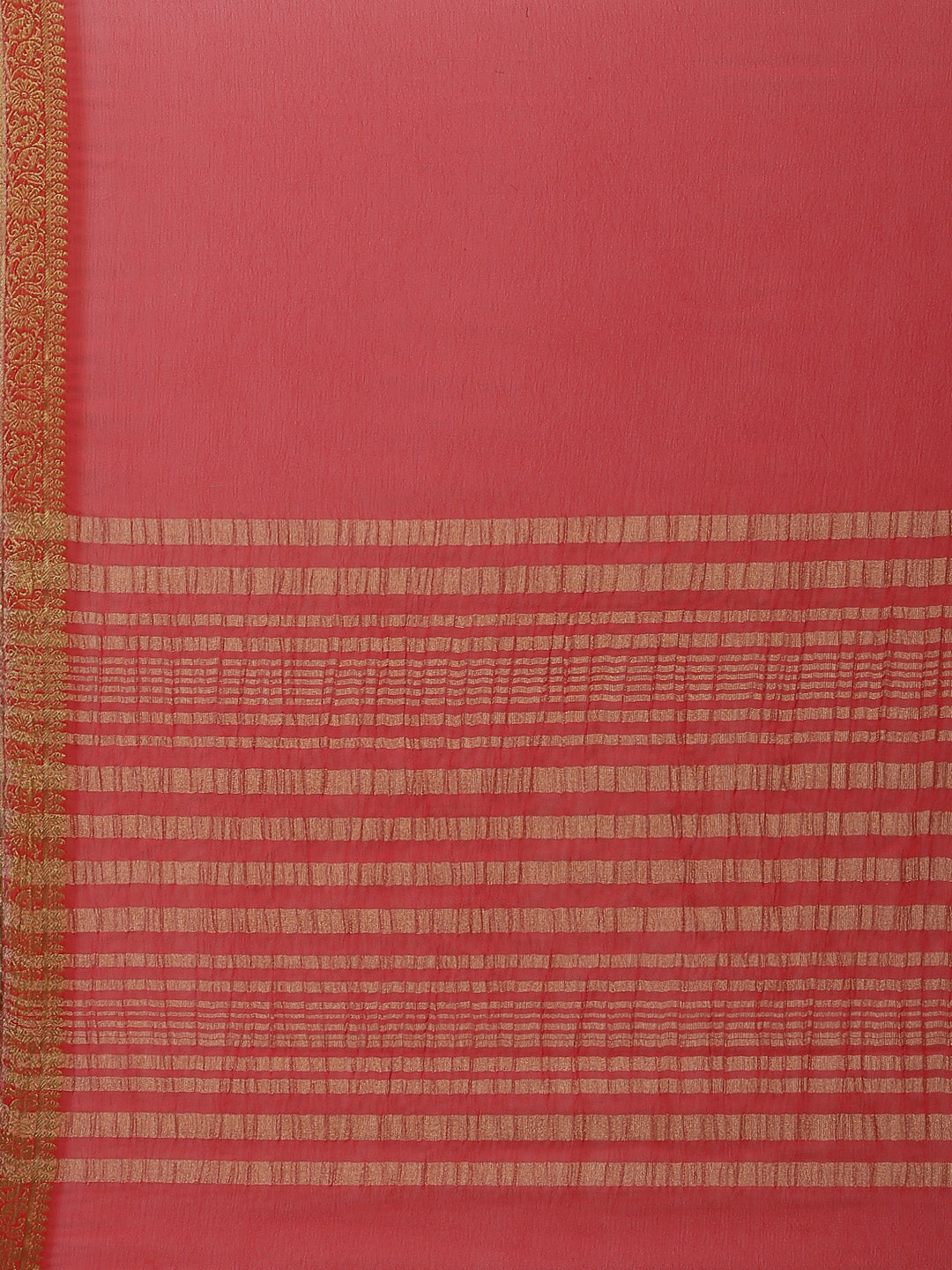 Piped Border Chiffon Plain Saree
