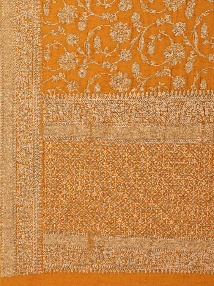 Zari Jaal Tussar Silk Plain Saree