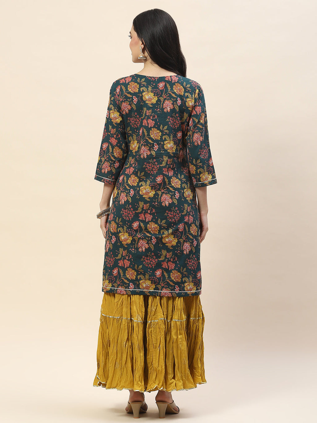 Printed Cotton Kurta With Sharara