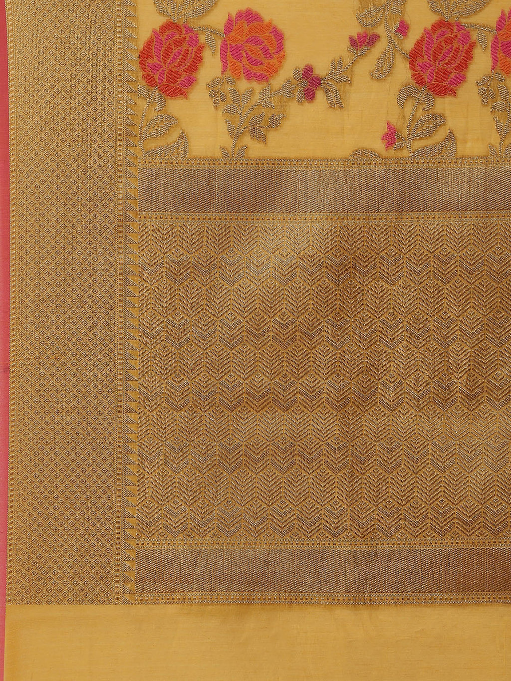 Floral Zari Jaal Cotton Woven Saree