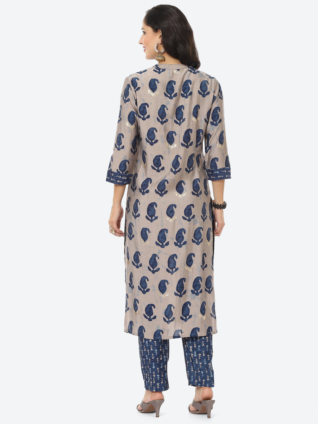 Paisley Printed Muslin Kurti With Pant