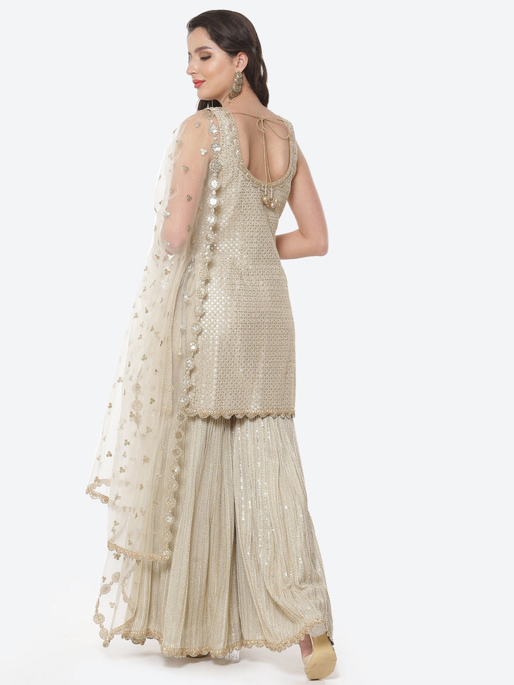 Sequenece Georgette Stitched Salwar Kameez With Net Dupatta